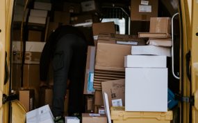 brown cardboard boxes on brown cardboard box